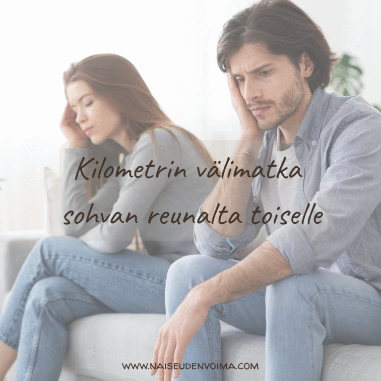 Kilometrin välimatka sohvan reunalta toiselle